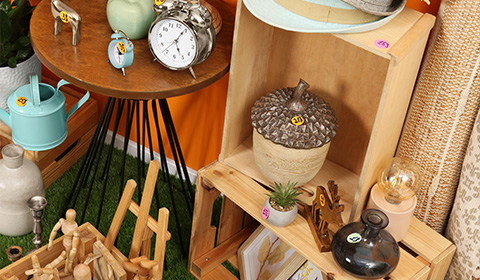 variety of vintage home decor items arranged in a cozy setting featuring a clock a decorative jar a plant and wooden figures perfect for a 3 room decoration upgrade